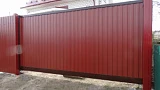 Откатные ворота для дома из профнастила